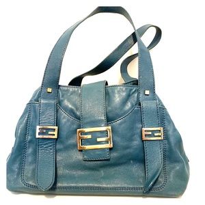 Vintage Blue FENDI leather handbag